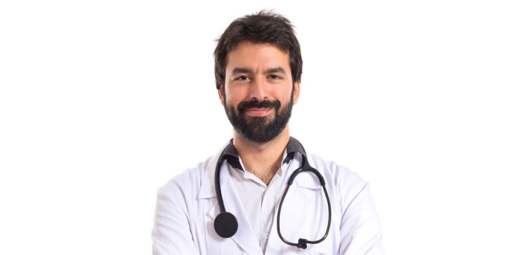 smiling hair transplant specialist doctor